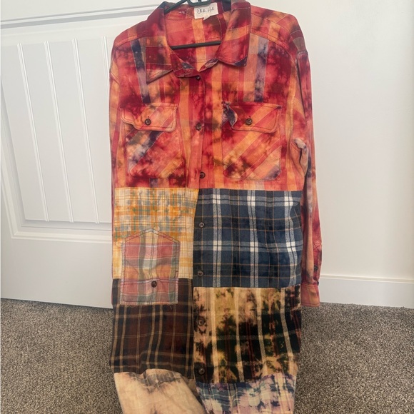 Oli & Hali Tops - Oli & Hali  Colorful Patchwork Long Shacket